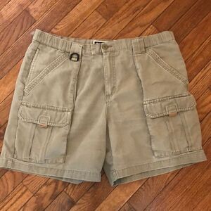 Columbia men’s L short inseam hiking outdoor cargo tan shorts pants
